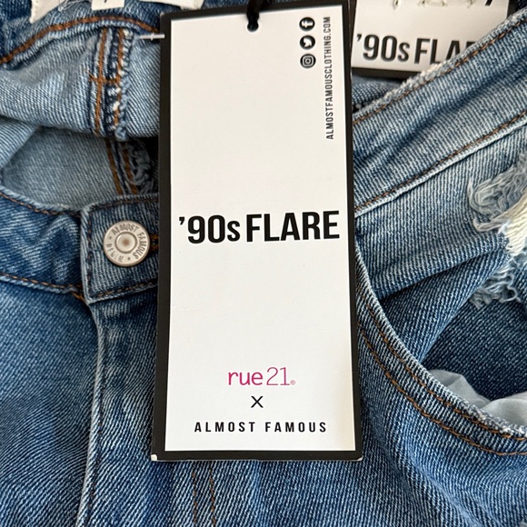 Almost Famous Blue Distressed Flare Jeans - Picture 5 of 8